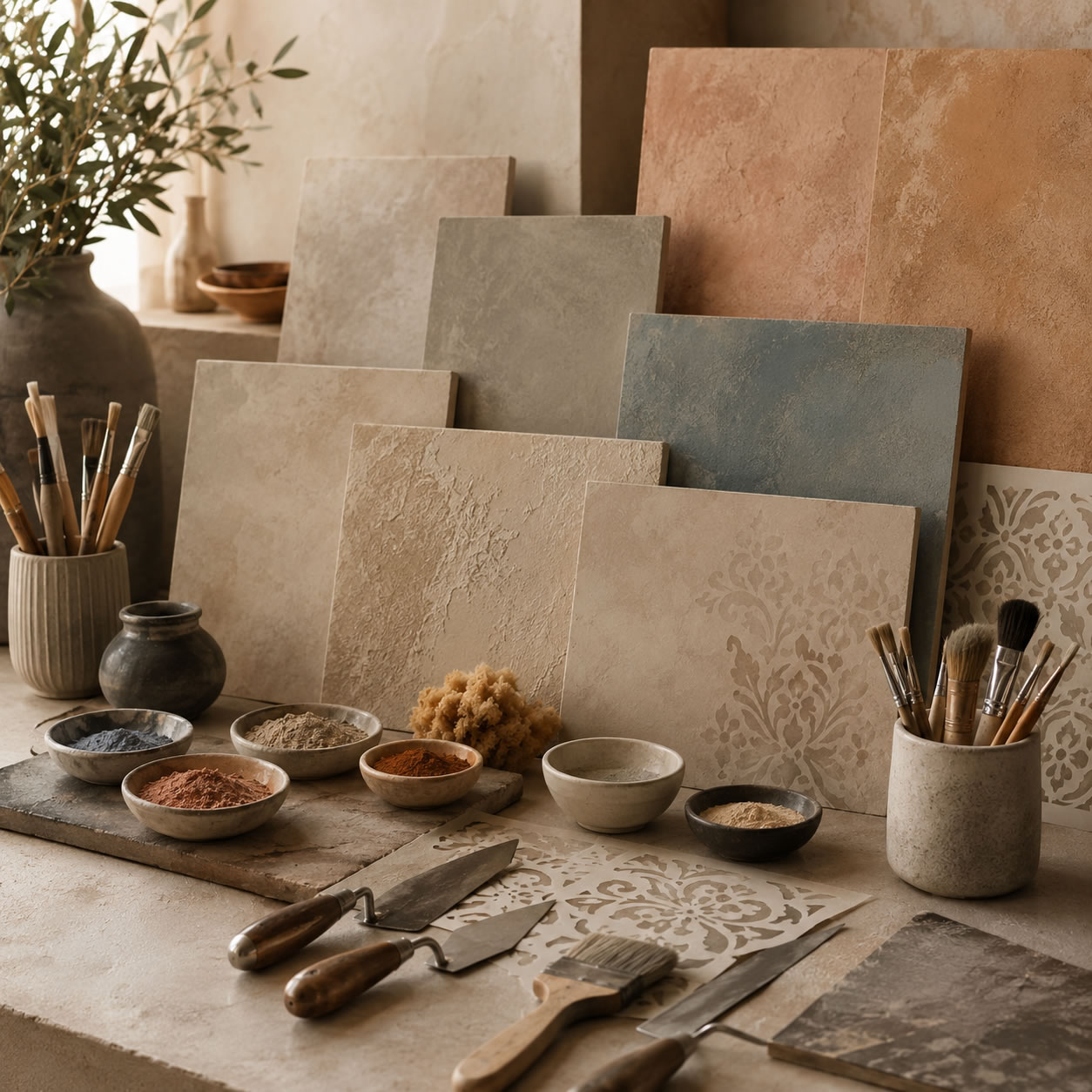 Effetti decorativi personalizzati con pigmenti e lavorazioni artigianali